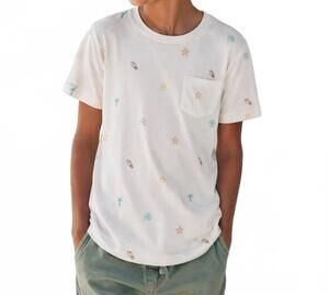 NEW APPAMAN boy's concert beach graphic t-shirt in white